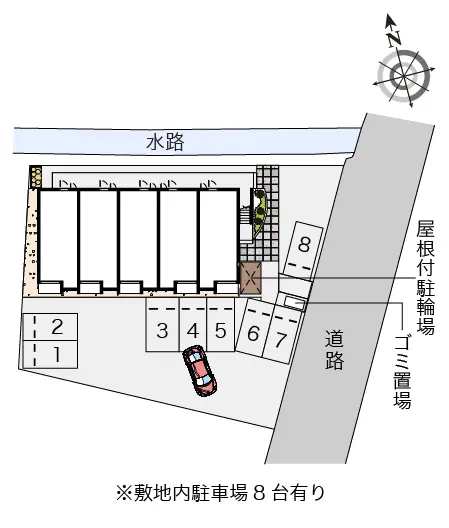 ★手数料０円★大牟田市下白川町１丁目　月極駐車場（LP）